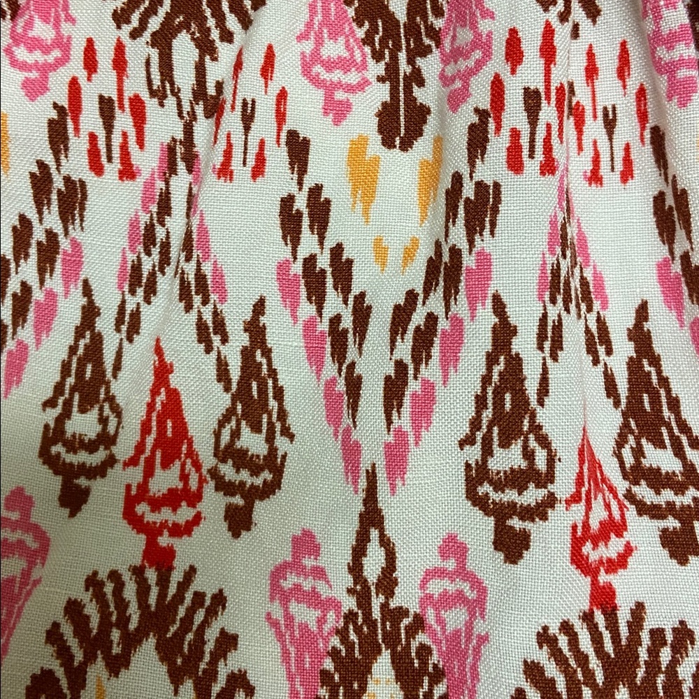 LOFT Ikat Linen Blend Twist Sarong Mini Skirt Size 8 Aztec Lined Casual Summer - Picture 13 of 13